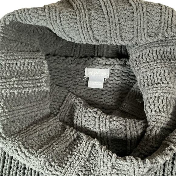 AERIE Sweater SZ Medium Chenille Oversized Chunky Turtleneck Soft Pullover Gray - Picture 10 of 12